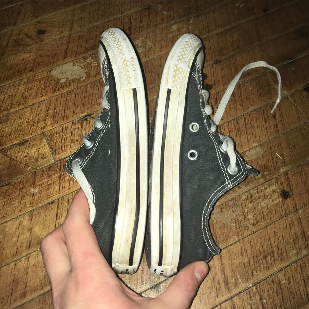 Converse black size 1 low top boat shoes